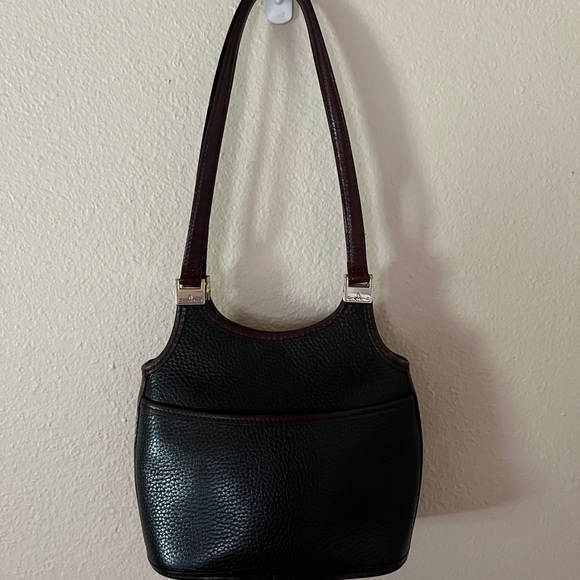 Vintage Authenic Brighton Black and Brown Leather Hand or Shoulder Bag C224153 - Picture 4 of 7